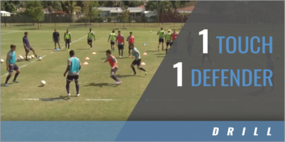 Channel Game: 1 Touch 1 Defender